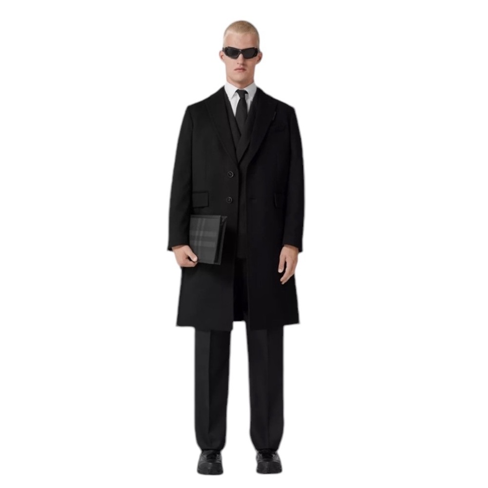 VINTAGE MENS BURBERRY WOOL TRENCH-OVER COAT